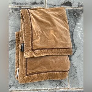 Robert Allen Home Brown Velvet Euro Shams Pillow Covers 27” Pair